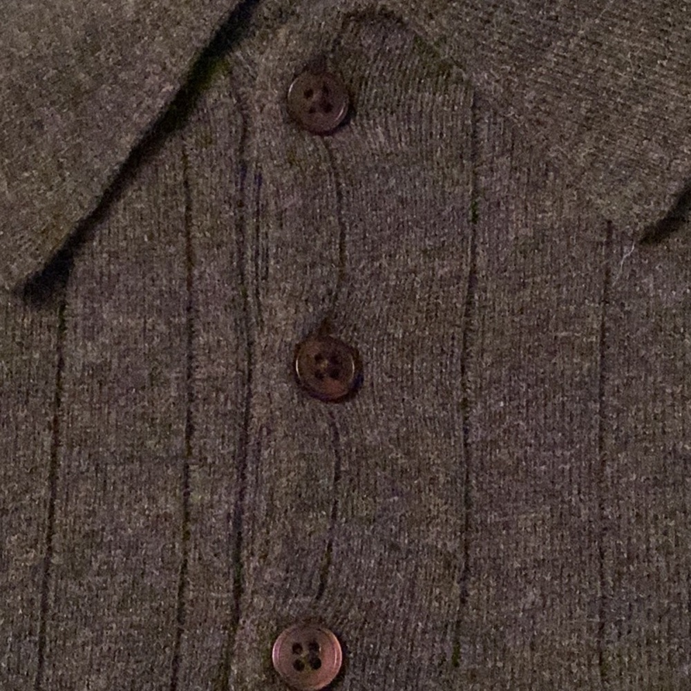 Cassini 51% Wool 49% Cotton Pull-over Long Sleeve Green Sweater with Collar. XXL